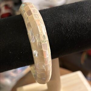 Elegant Cream Mosaic Bangle